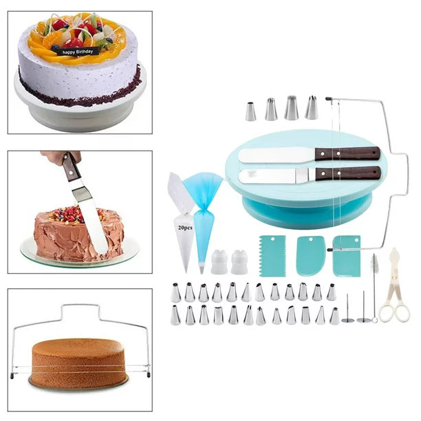Kit Decoración Para Repostería Con Soporte Giratorio 66 Pcs.