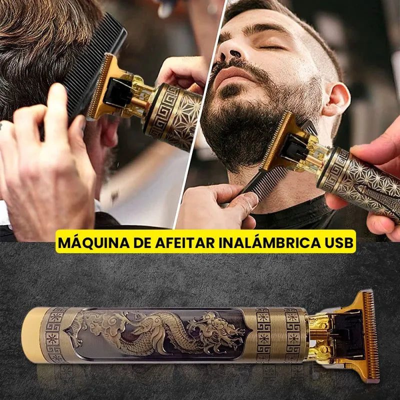 Recortadora Maquina Corta Pelo, Barba Dorada Recargable USB✅