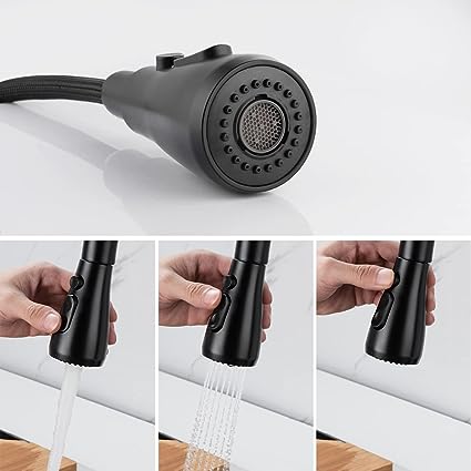 Grifo de cocina de una sola manija con rociador extraíble moderno de arco alto extraíble Grifos de fregadero de cocina