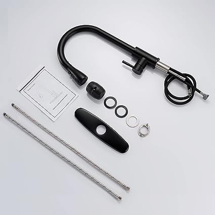 Grifo de cocina de una sola manija con rociador extraíble moderno de arco alto extraíble Grifos de fregadero de cocina