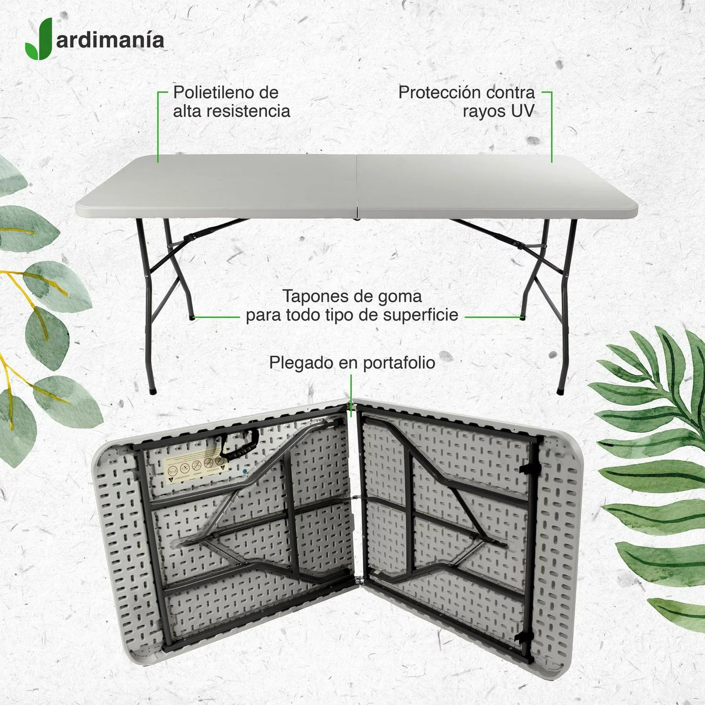 Mesa Plegable Tipo maleta 180x74x75