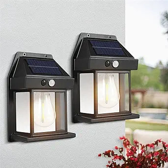 Pack 2 Focos Solar Exterior Muro Sensor 3 Modos