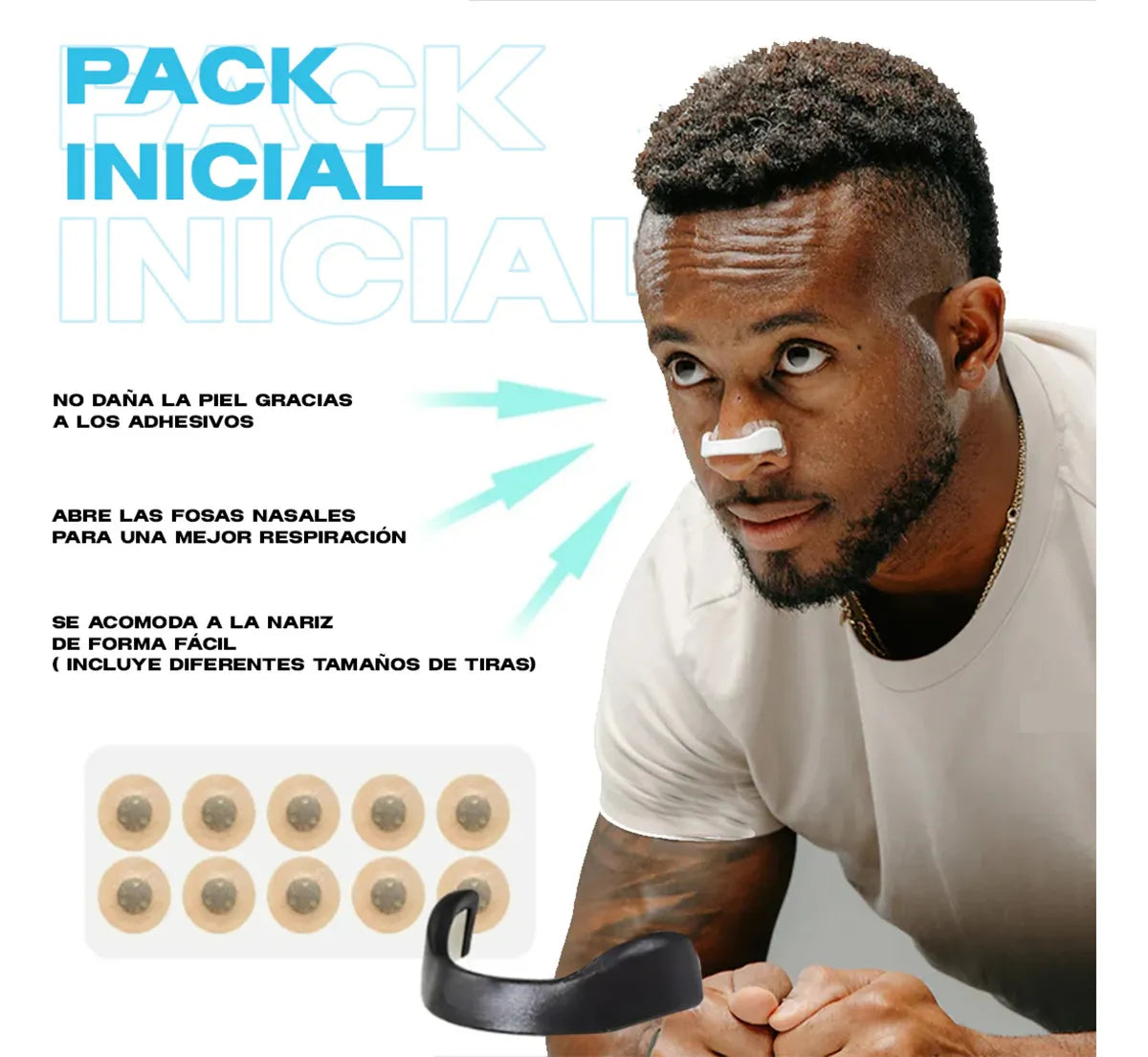 Tiras Nasales Antironquidos Magneticas Deportivas Dilatador
