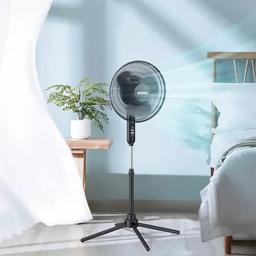 Ventilador de pie Vortex P180 negro oscuro con 3 aspas, 18" de diámetro 127 V