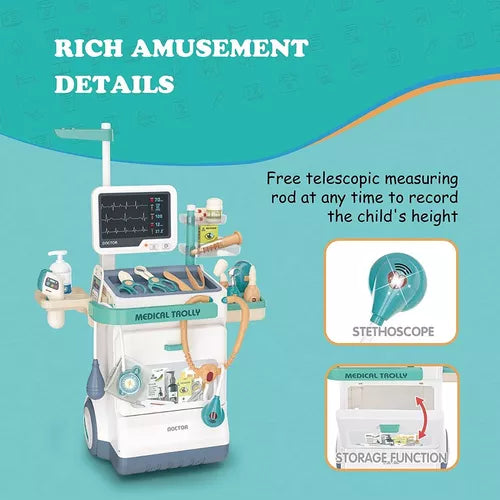 Kit médico de lujo para niños, juego de 26 piezas con estetoscopio de juego e instrumentos médicos