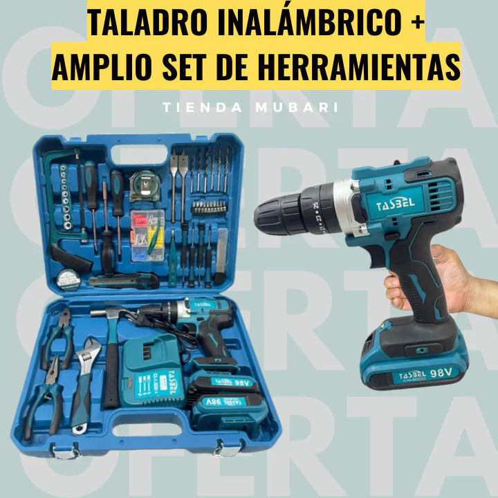 Taladro Inalámbrico 98v + Set de Herramientas 🧰🛠️ + Envío Gratis 🚛