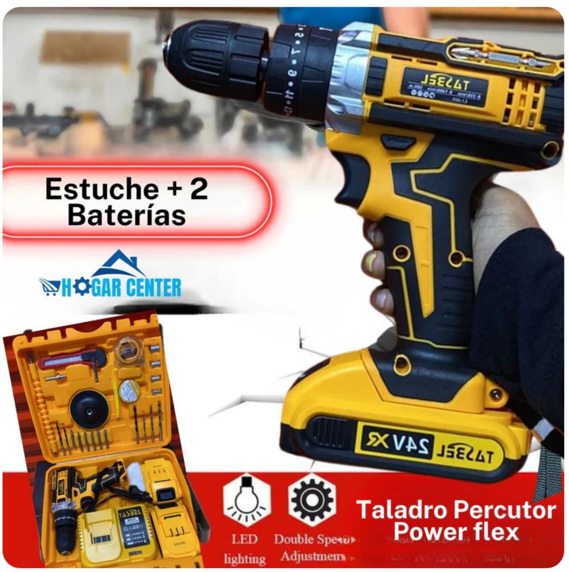 Taladro con Pulidora + Set Herramientas Tasbel