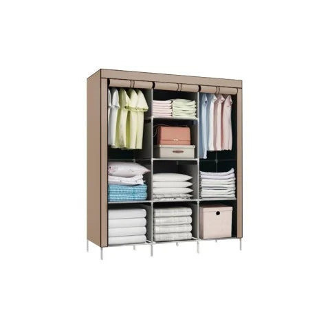 Closet Ropero de Tela Armable Decoteam con 8 Estantes.
