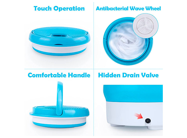 Mini lavadora plegable con cubo secador portátil