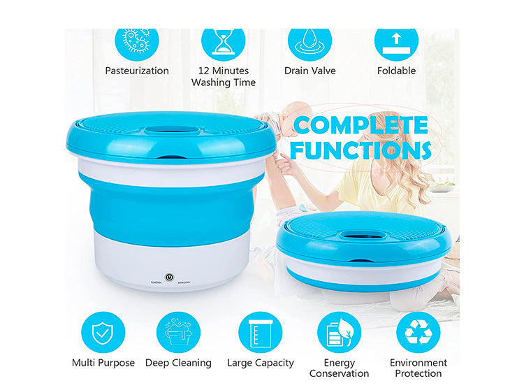 Mini lavadora plegable con cubo secador portátil