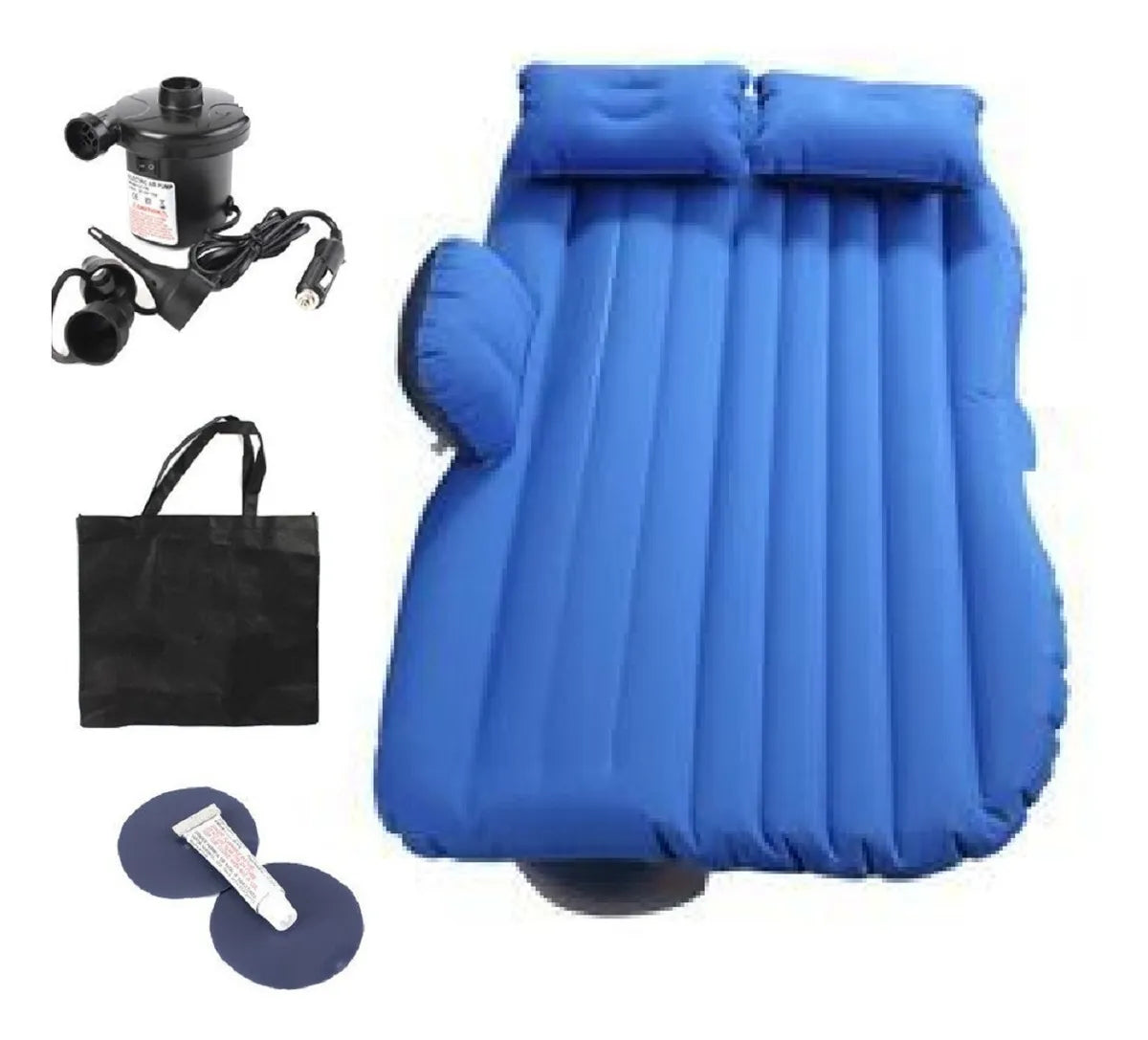 Colchon Inflable para Automovil + Inflador Eléctrico