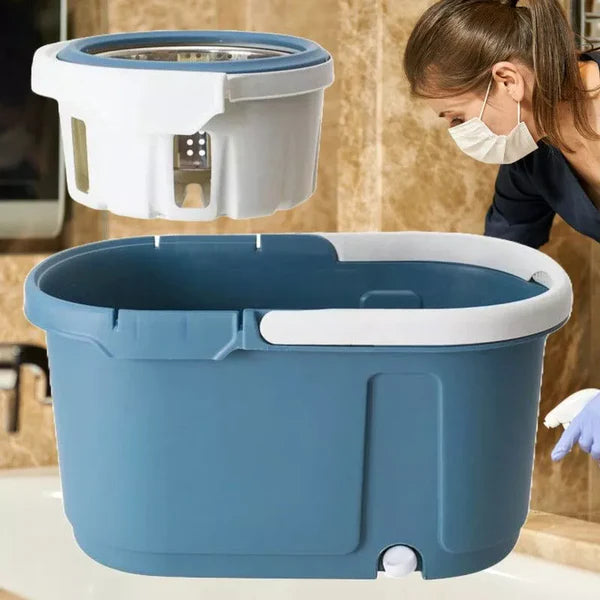 Mopa Giratoria Auto Exprimible🧹 + Balde 🪣 + Mopa de Repuesto 🎁