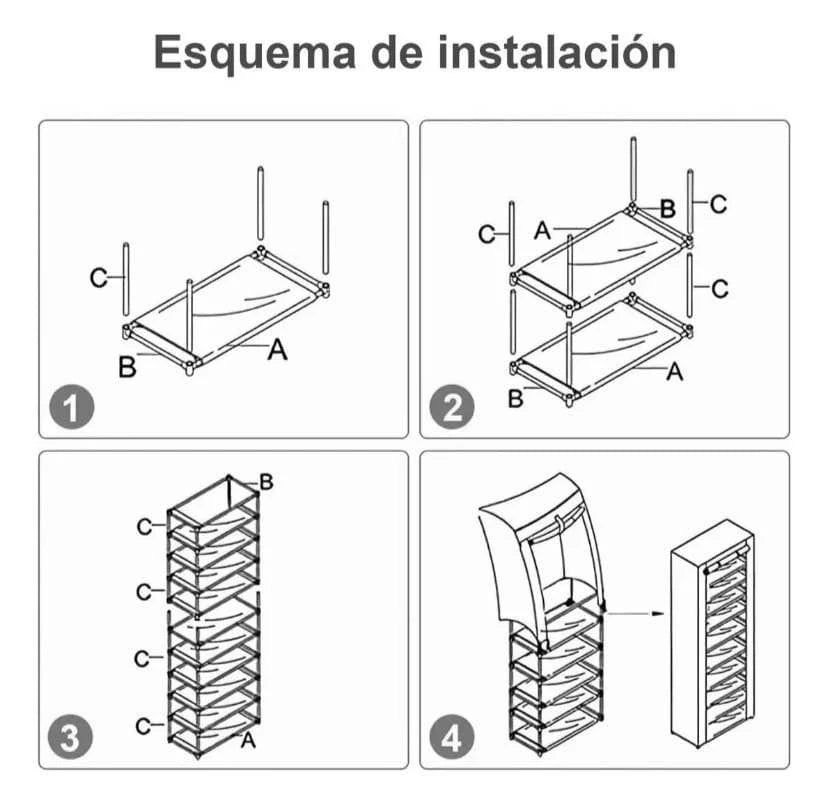 Rack Zapatero 9 niveles p/27 pares con cubierta desmontable👞 (ENVIÓ GRATIS)