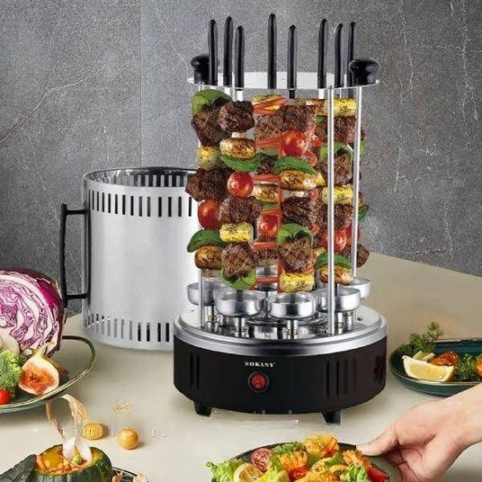 Barril Asador Giratorio Brochetas Eléctrico 1000w Acero Inox 🍖🥩🥓🍗