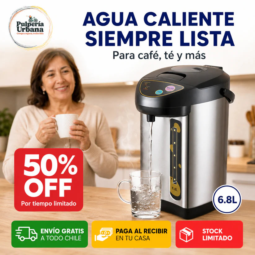 Hervidor De Agua Termo Electrico Agua Hervidor 6.8 Litros Color Gris.