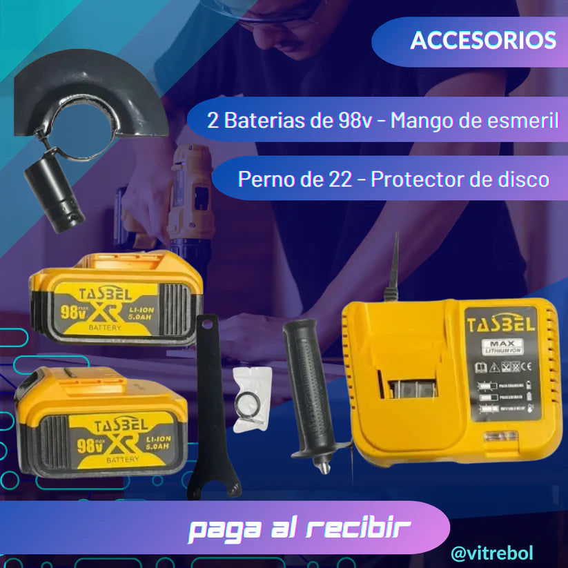El Set Más Potente y duradero - Pistola de impacto, Taladro y Esmeril