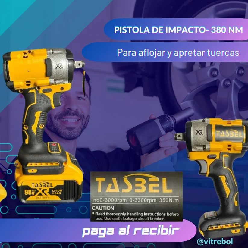 El Set Más Potente y duradero - Pistola de impacto, Taladro y Esmeril