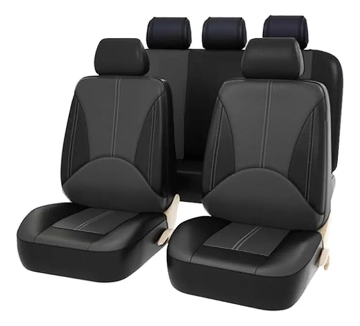 Cubre Asientos De Coche Cuero premium Universal Respirable 9 Piezas