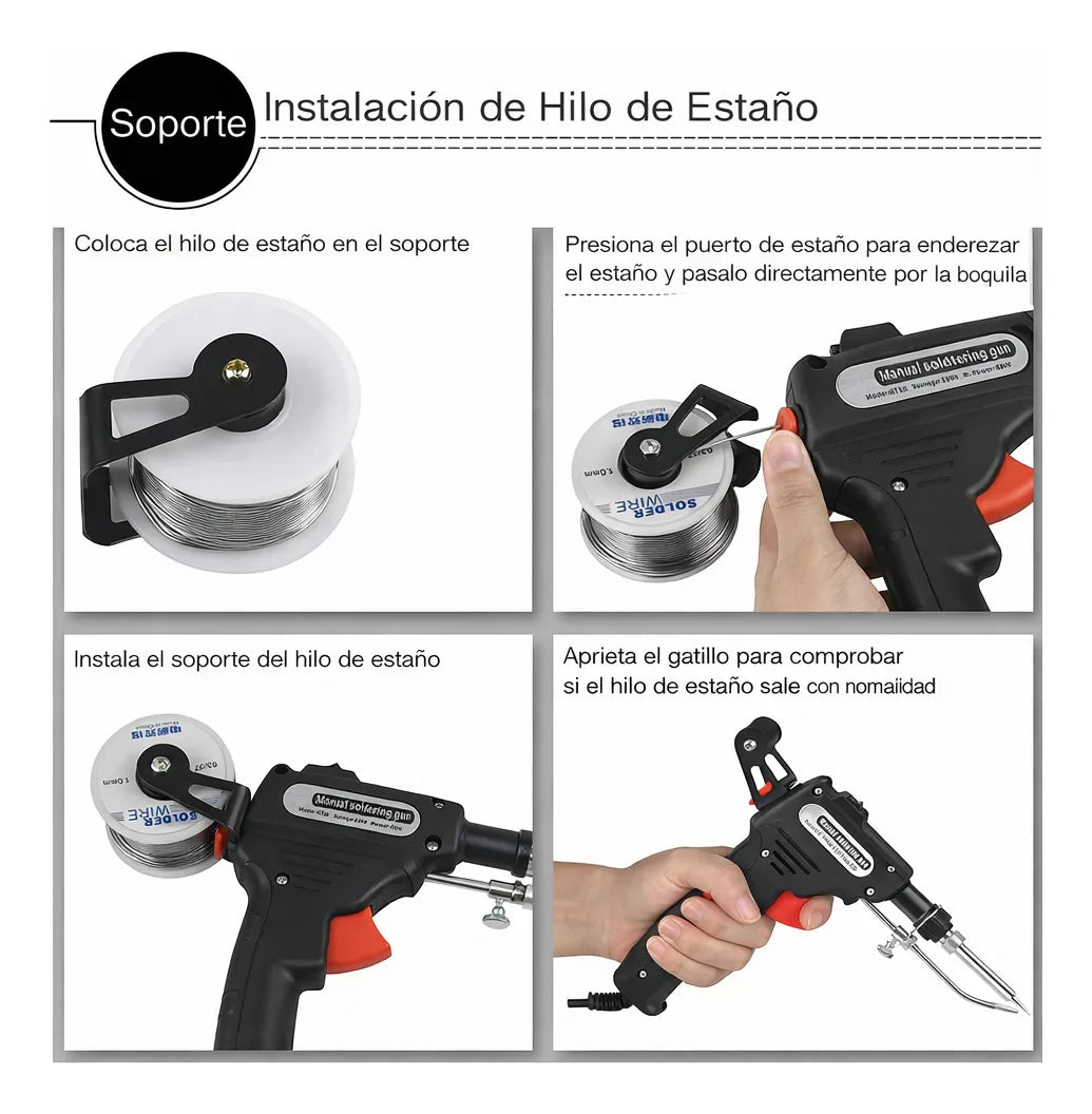 Pistola De Soldar Automática De Estaño 60w Cautín Soldadura