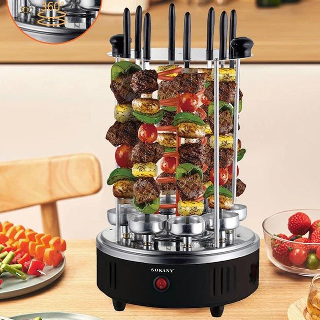 Barril Asador Giratorio Brochetas Eléctrico 1000w Acero Inox 🍖🥩🥓🍗
