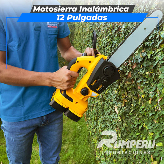 motosierra portátil con motor sin escobillas para corte de madera de rama de árbol (12 pulgadas,