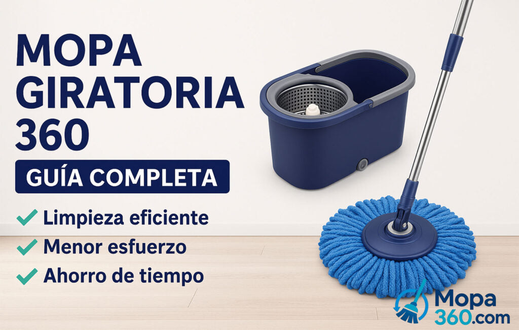 Mopa Giratoria Auto Exprimible🧹 + Balde 🪣 + Mopa de Repuesto 🎁