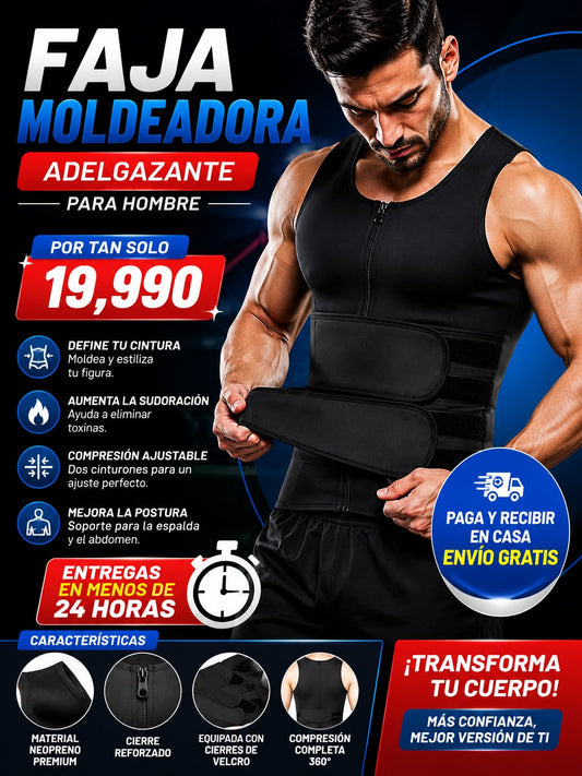 Faja Reductora Moldeador Hombre Barriga Fitness