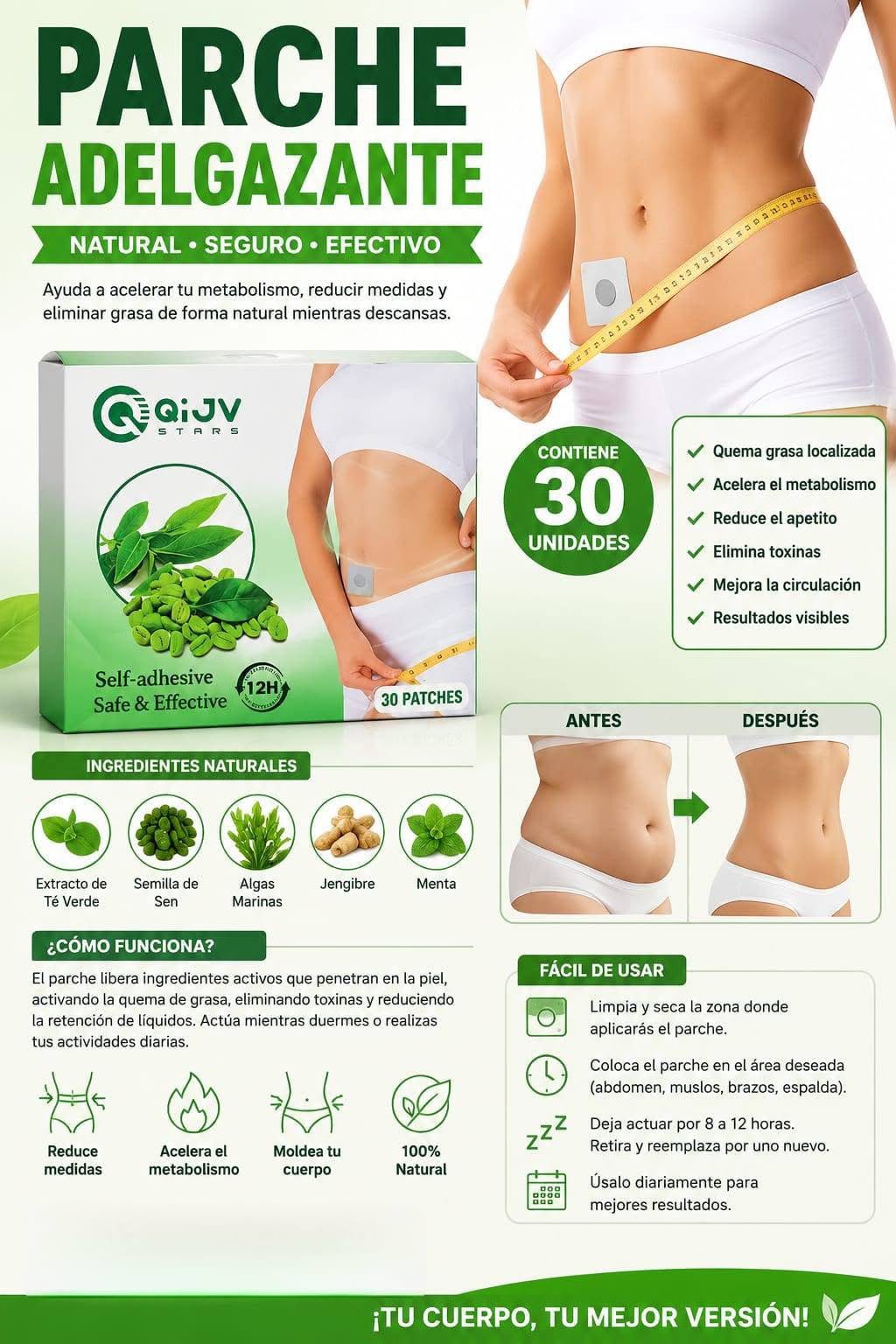 Slim Patch Quema Grasa 🔥 - Reduce la Grasa y controla la ansiedad sin dietas!