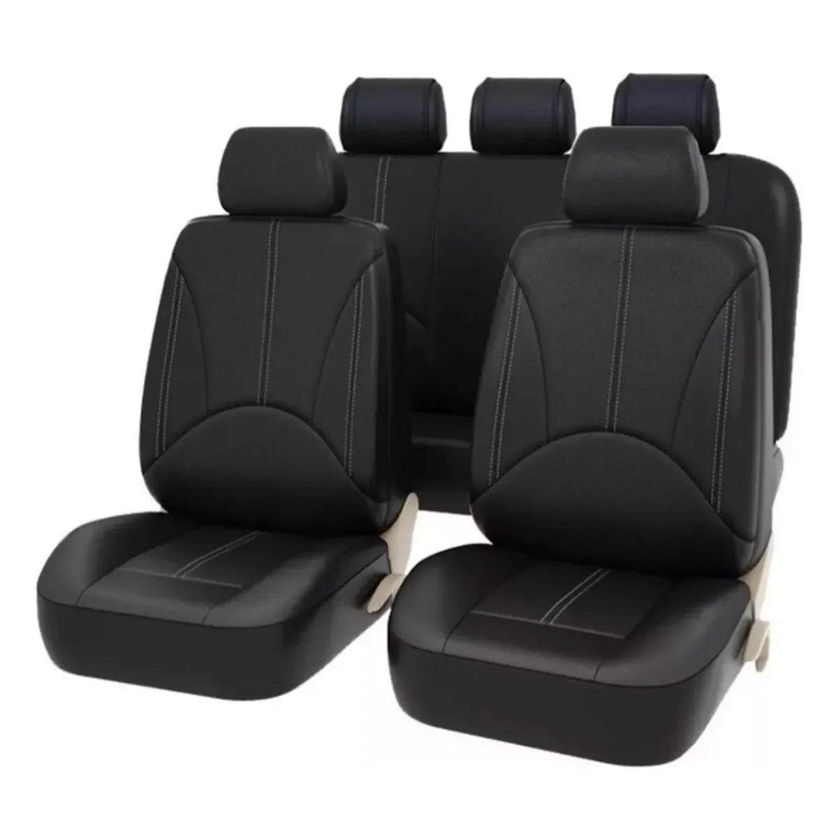 Cubre Asientos De Coche Cuero premium Universal Respirable 9 Piezas