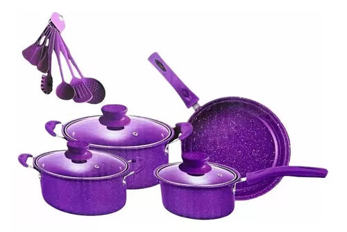 Juego De Ollas Cocina Antiadherente Set De 14 Piezas